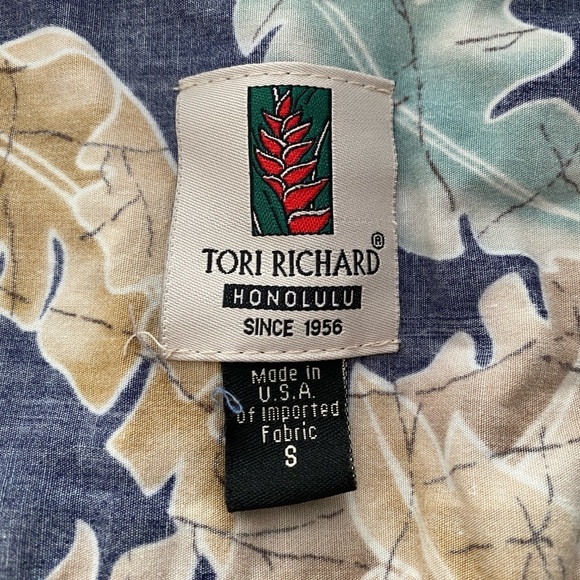 TORI RICHARD Aloha Hawaiian Reverse Print Collared Shirt Men S Small - Picture 4 of 7